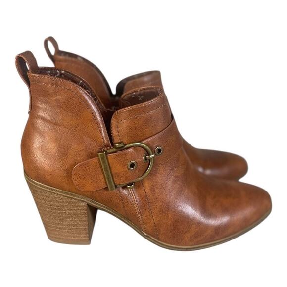 BareTraps Women’s Karina Tan Vegan Leather Block Heel Ankle Boots Size-10m - Picture 4 of 9